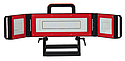 Projecteur portable LED 80W multi-positions rouge - 5m de câble H07RNF 3G1,5