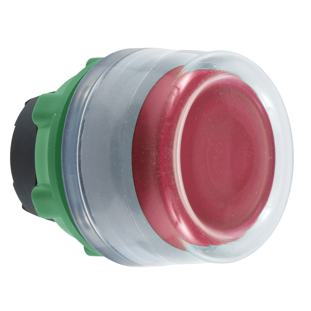 Harmony XB5 - tête bouton poussoir - Ø22 - col grise - capuchonné - rouge