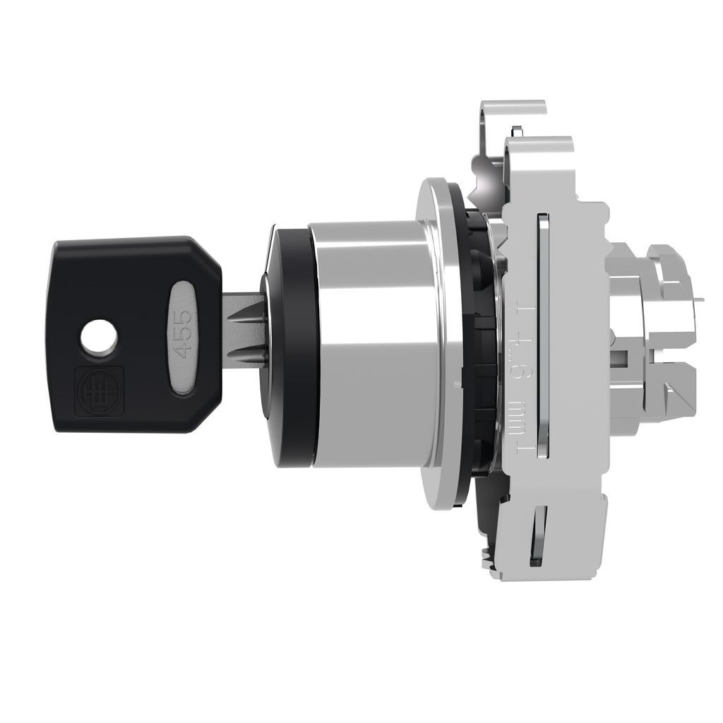 Harmony XB4 - tête bouton tournant à clé 455 - flush - 3 pos fix - retr CD