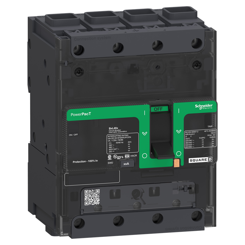 PowerPact B - disjoncteur BD - 18kA 600Y/347V - TM40D - 4P - cosse