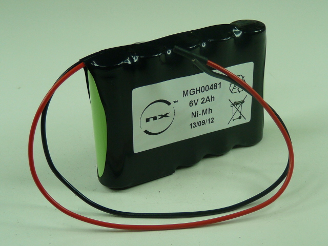 Pack(s) Batterie Nimh 5x AA NX 5S1P ST1 6V 2000mAh Fils