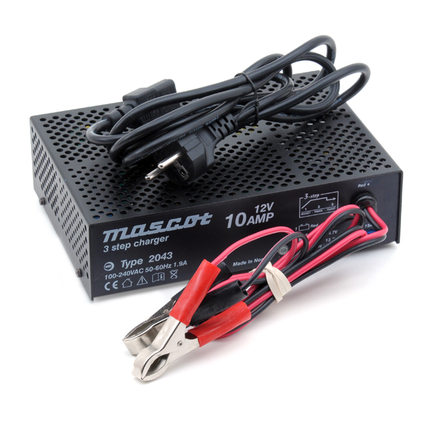Unité(s) Chargeur plomb 12V/10A 110-230V Mascot 2043 - pinces crocodiles (Intell