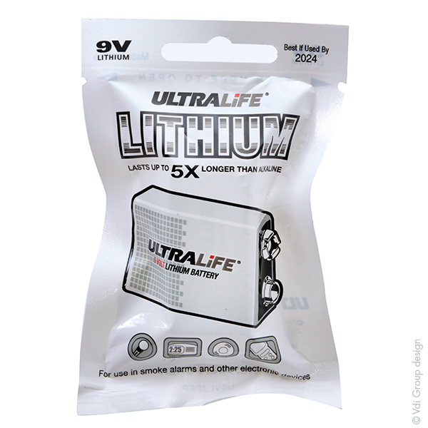 Unité(s) Pile lithium U9VLJPFP ULTRALIFE 9V 1.2Ah