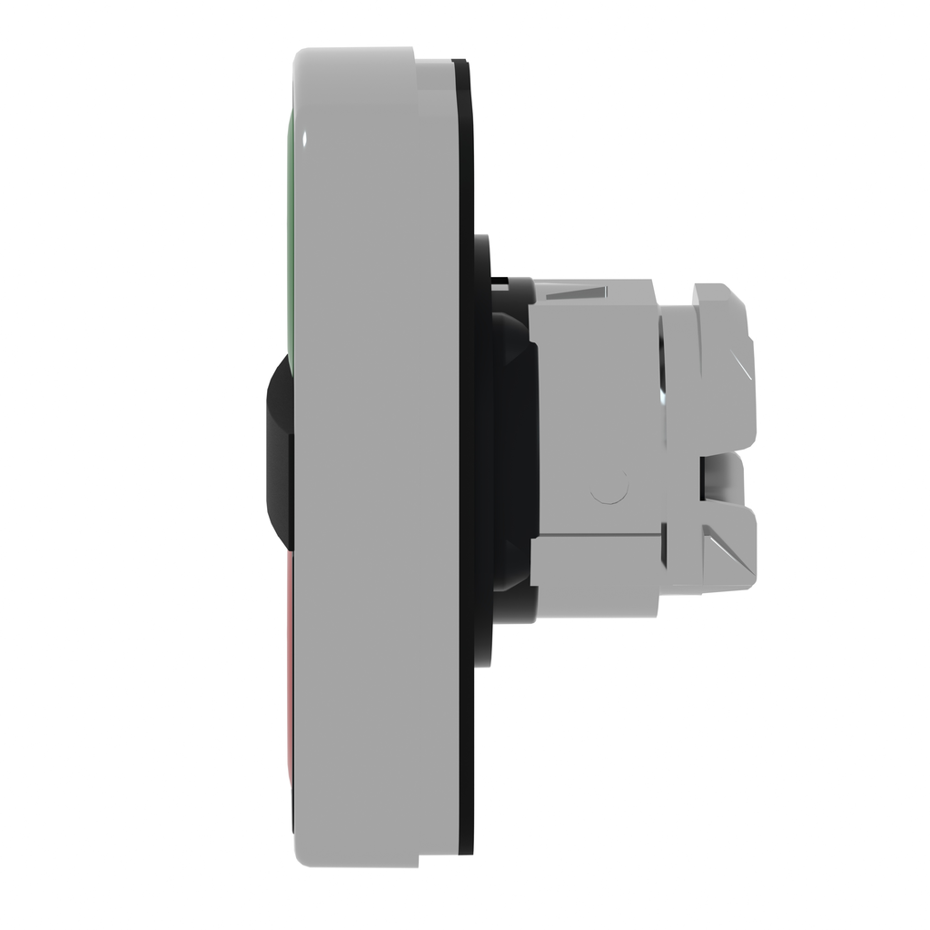 Harmony tête bt-pous double touche Ø22 vert + rouge non marqué IP66, IP69 K