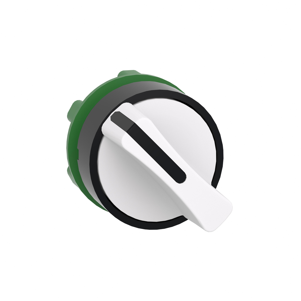 Harmony XB5 - tête bouton tournant à manette - Ø22 - 3 pos rap au C - blanc