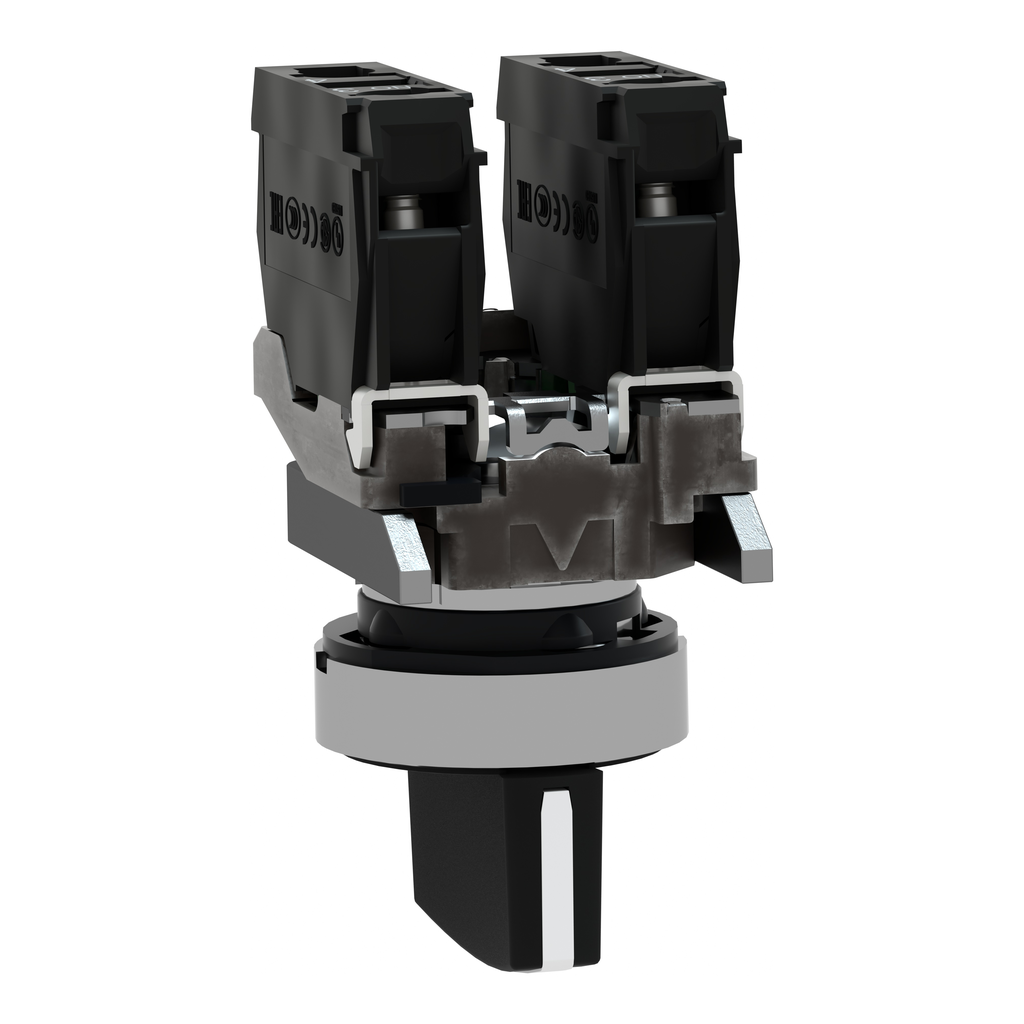 Harmony XB4 - bouton tournant à manette Atx - Ø22 - 3 pos fix - noir - 2F - vis