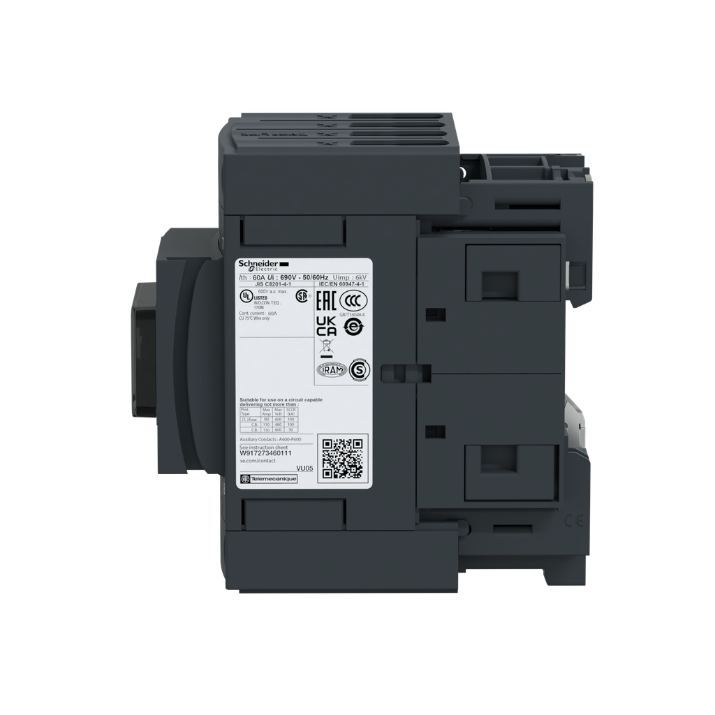 TeSys LC1D - contacteur - 4P - AC-1 440V - 60A - bobine 24Vcc