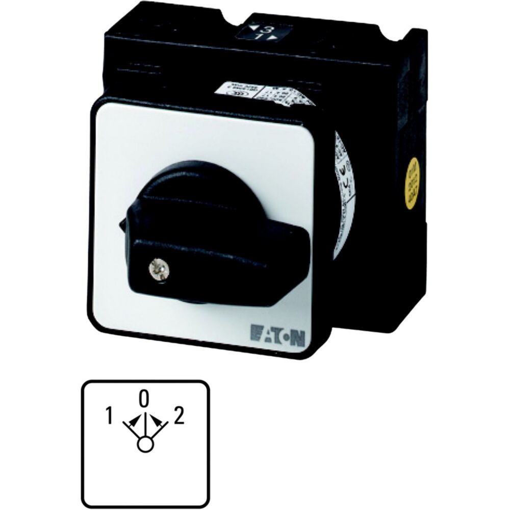 Inverseurs, Contacts: 6, 32 A, plastron: 2>0<1, 45 °, à rappel, Montage encastré