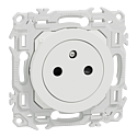 Odace - prise 2P+T affleurante - bornes automatiques - blanc craie