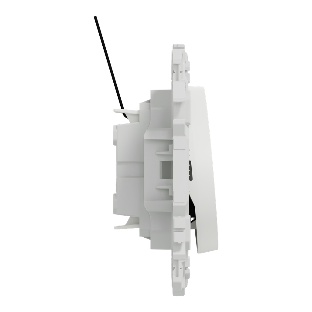 Odace - va-et-vient ou poussoir lumineux LED verte 0,15mA - 10AX - blanc craie