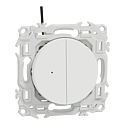 Odace - double va-et-vient ou poussoir lumineux LED 0,15mA - 10AX - blanc craie
