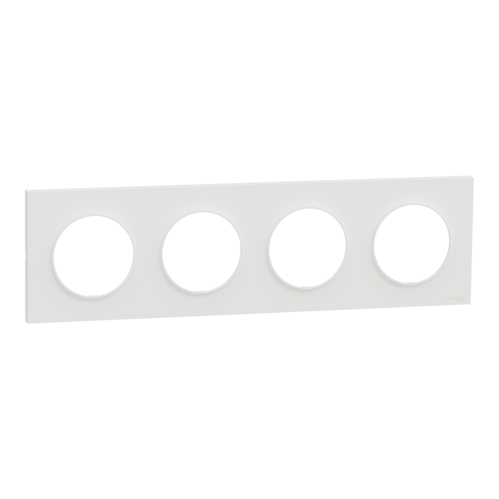Odace Origine - plaque de finition 4 postes - couleur blanc