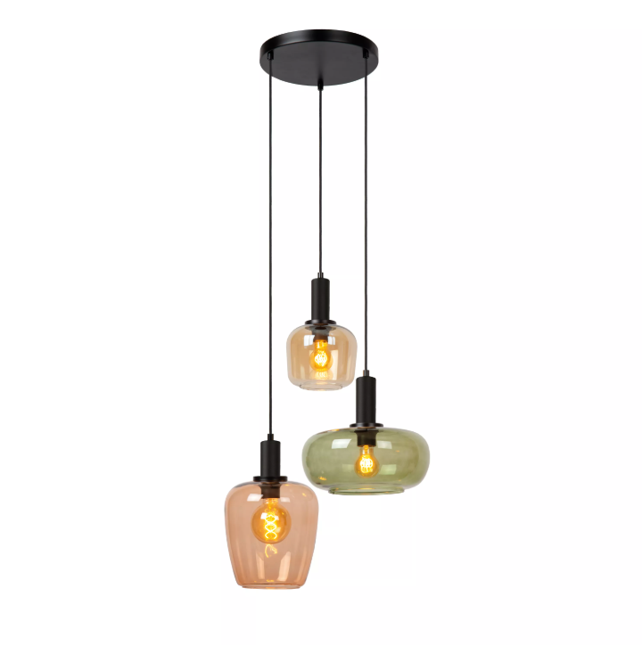 ILONA Suspension-Noir-3xE27-40W-Verre