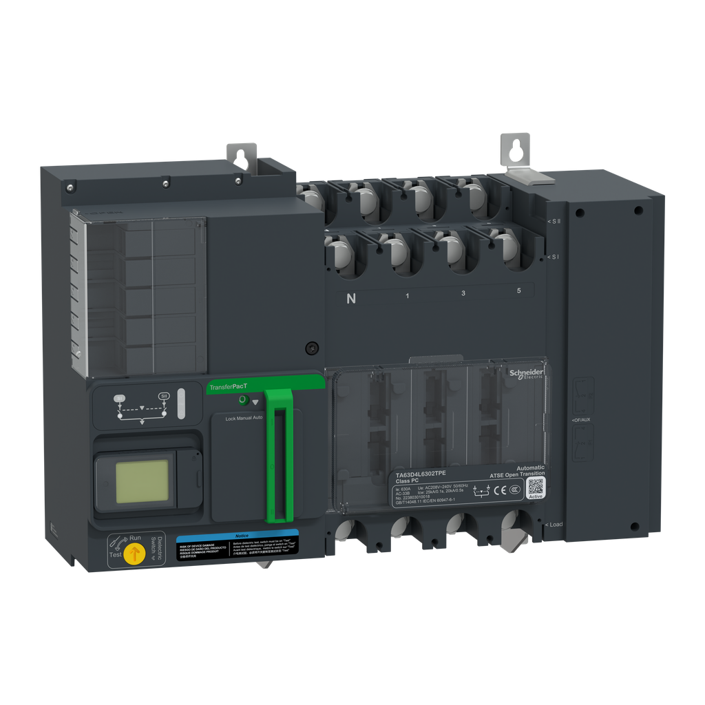 TransferPacT Active TA630 - inverseur de sources - LCD - 630A - 4P - 208Vca