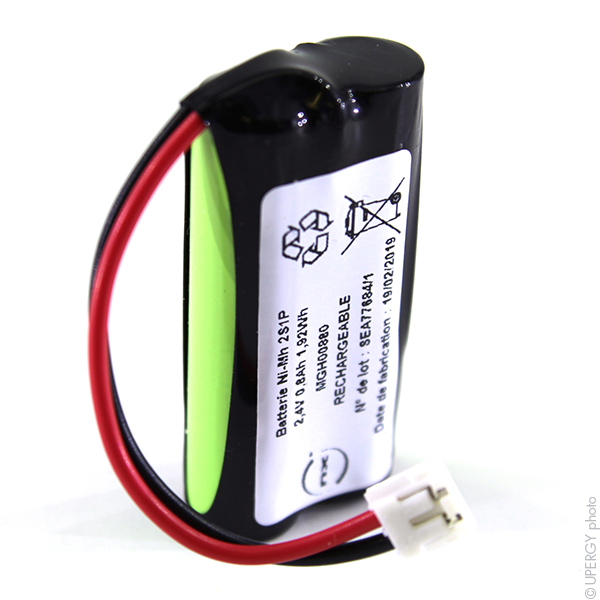 Pack(s) Batterie Nimh 2x AAA ST1 2S1P 2.4V 800mAh JST