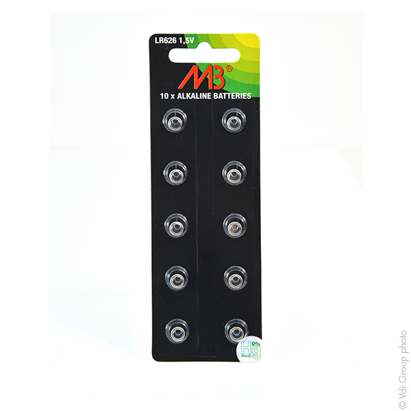 Blister(s) x 10 Pile bouton alcaline blister LR626 MB - 0% Hg 1.5V 18mAh