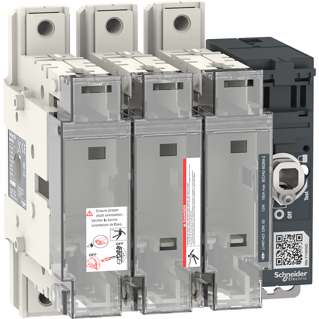 FuPact GS - interrupteur sectionneur fusible - 160A - 3P - DIN 00/000 - F&R CTRL