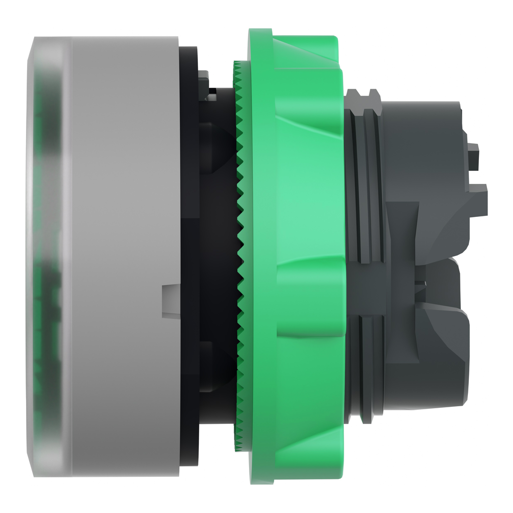 Harmony XB5 - tête bouton poussoir lumineux - Ø22 - col grise - vert