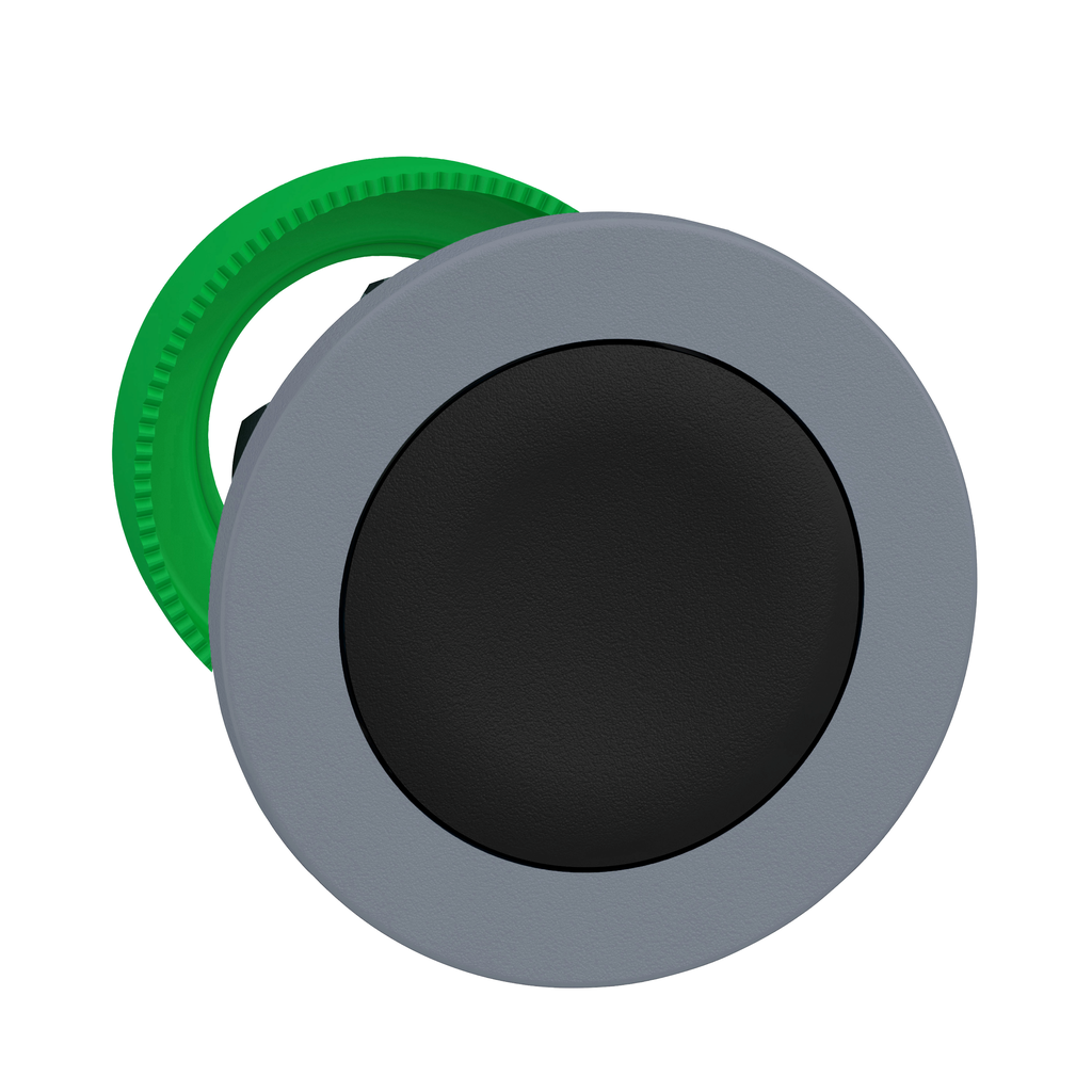 Harmony XB5 - tête bouton pousser-pousser - Ø22 - col flush grise - noir