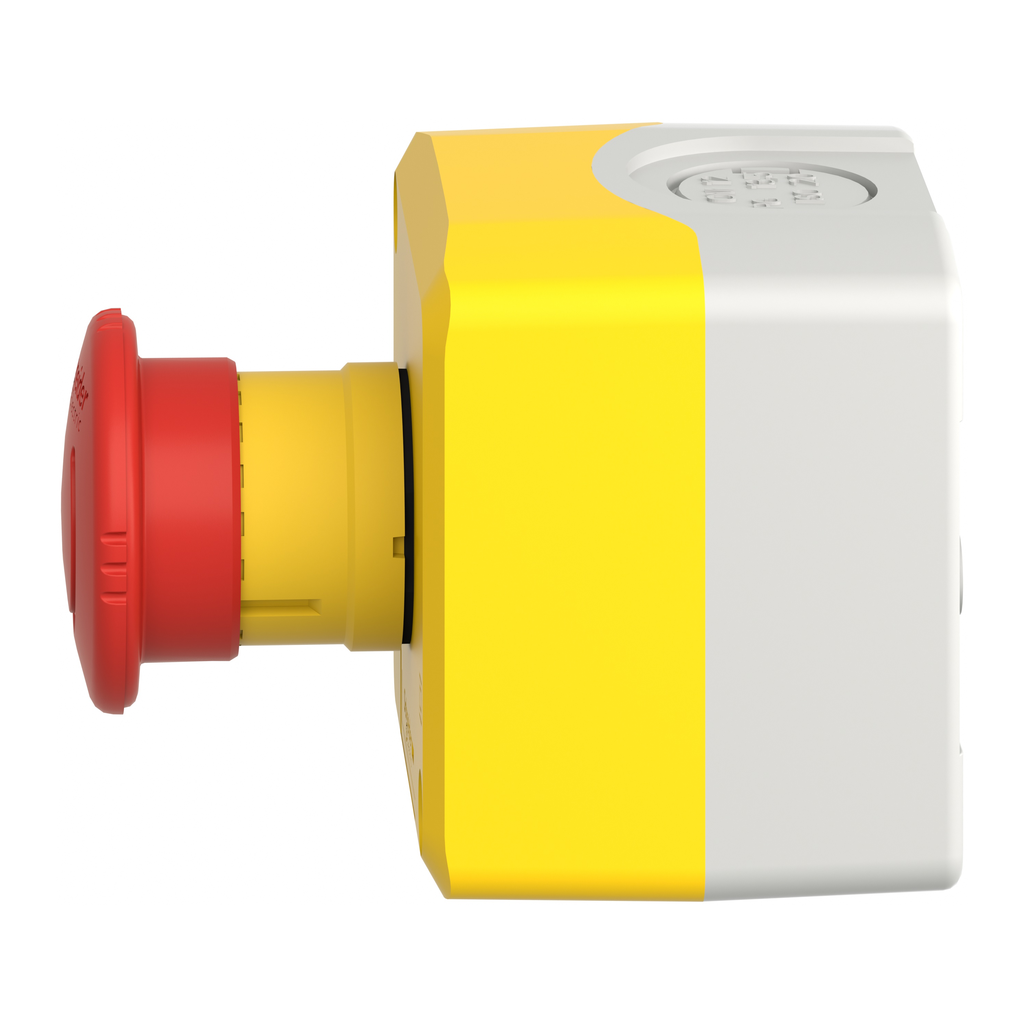 Harmony - boite arrêt d'urgence jaune - bouton rouge rotation - 1NO+1NC