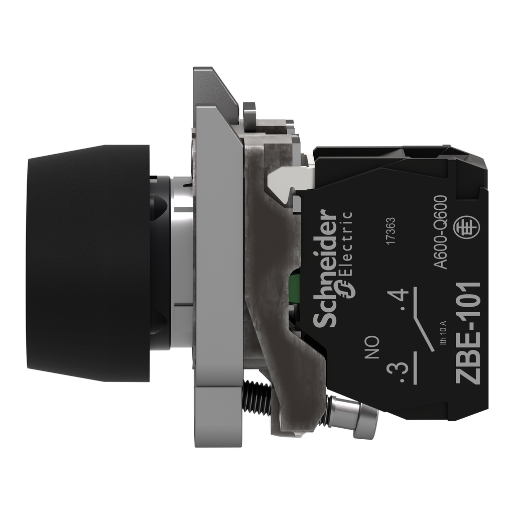 Harmony XB4 - bouton poussoir à impuls Atx - Ø22 - capuchon - noir - 1F - vis