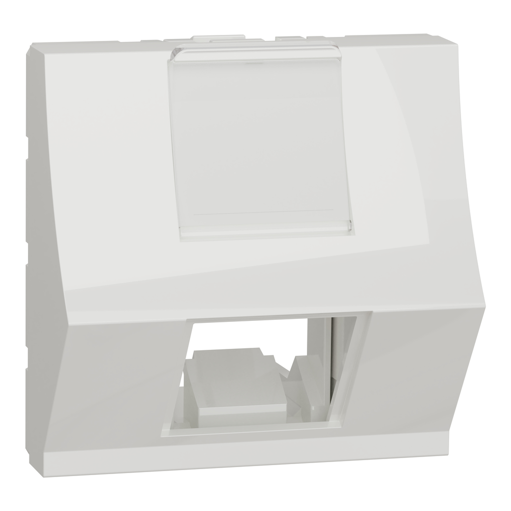 Unica - prise pour 1 RJ45 Keystone/Systimax - 2 mod incliné - Blanc - méca seul
