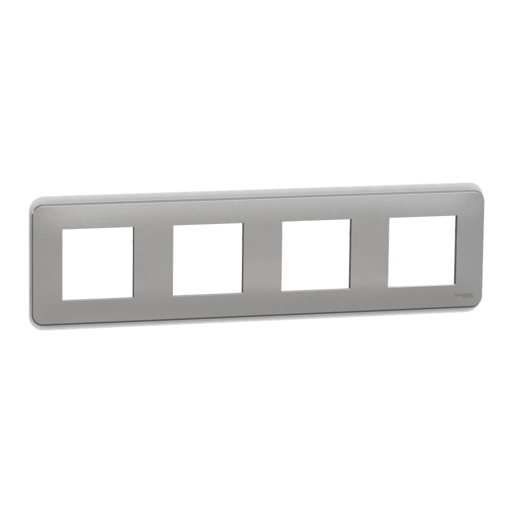 Unica Pro - plaque de finition - Alu - 4 postes