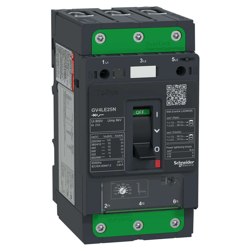 TeSys GV - disjoncteur magnétique - In 25A - 50kA - Everlink