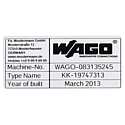 Etiquettes adhésives "plaque signalétique", 44x99mm, argent, rouleau : 500 pcs