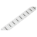 Etiquettes pour support boutonnerie, 27x19mm, argent,  rouleau : 350 pièces