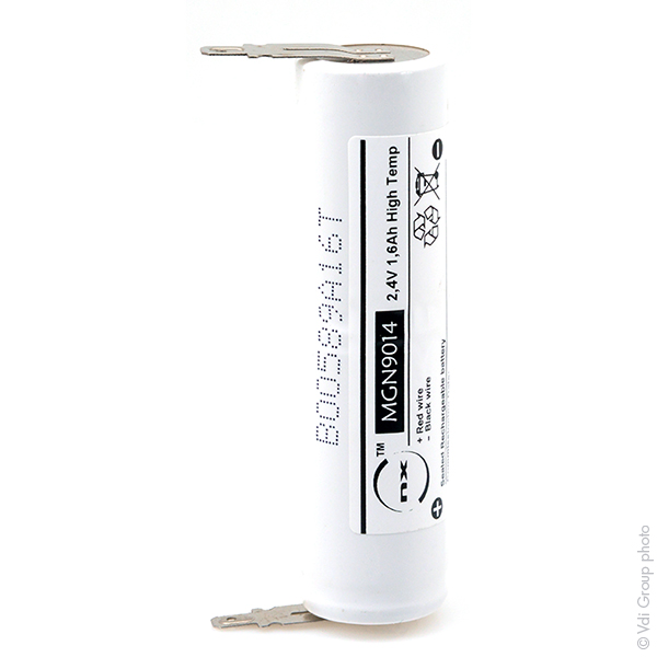 Unité(s) Batterie eclairage secours 2xSC ST4 Faston 4.8mm (+2.8mm) 2.4V 1.6Ah