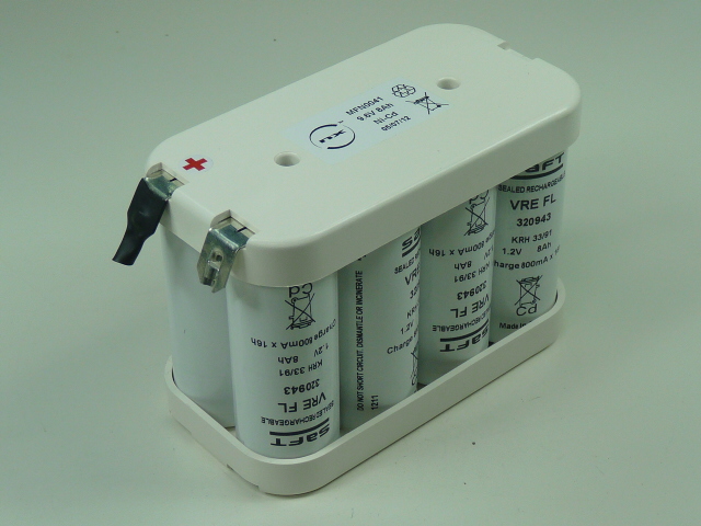 Batterie(s) Batterie Nicd 8 VRE FL 9.6V 8Ah COSSE