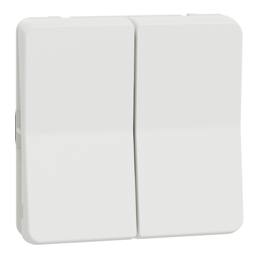 Mureva Styl - Double va et vient - composable - IP55 - IK08 - blanc