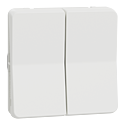 Mureva Styl - Double va et vient - composable - IP55 - IK08 - blanc