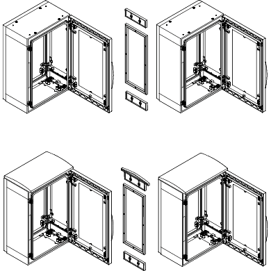 PanelSeT - Kit assemblage horizontal IP55 pour PLA H750xP320mm Ral 7035