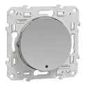 Odace 2011 - poussoir lumineux - aluminium - 10A - voyant LED bleu 0,15mA