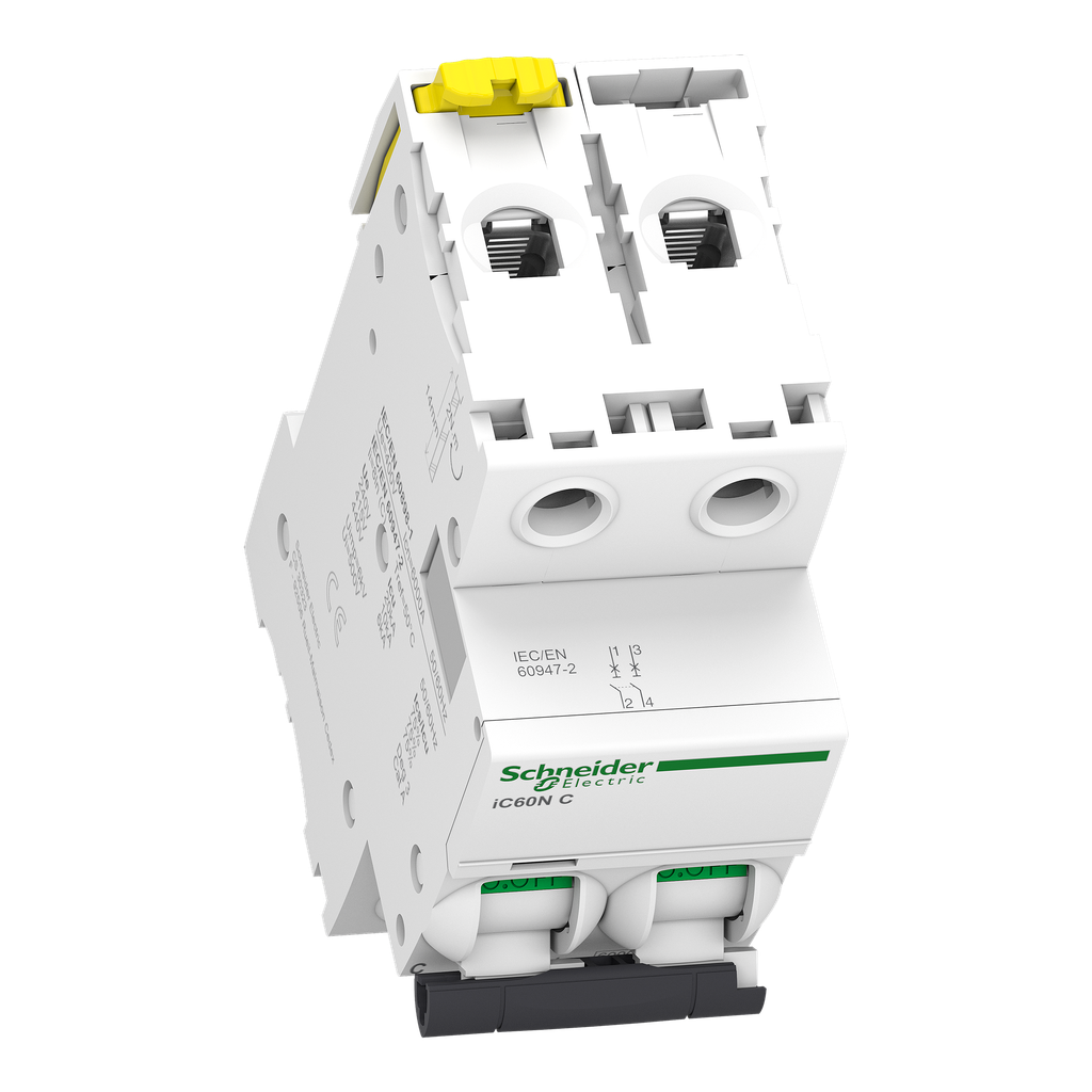 Acti9 iC60N - Disjoncteur - 2P - 16A - Courbe C - 400Vca - 6000A/10kA