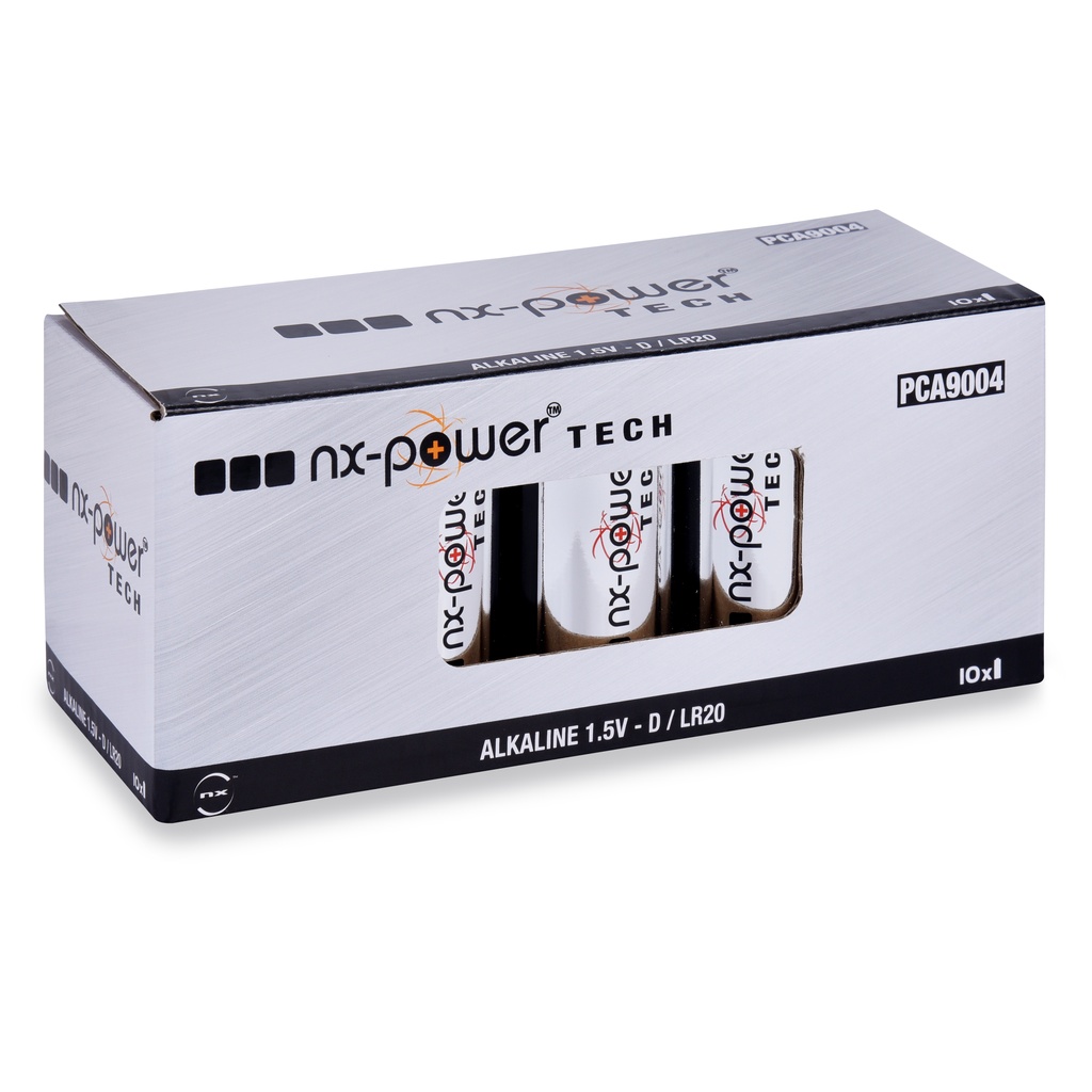 Boîte(s) de 10 Pile alcaline LR20 - D Nx-Power Tech 1.5V 18.4Ah