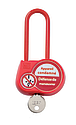 Cadenas de condamnation rouge, anse isolée H70 mm, clé 6666 "appareil condamné"