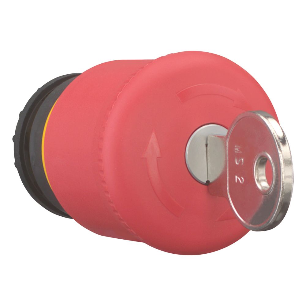 Bouton d'arrêt d'urgence, D=38mm, déverrouillé par clé, MS1