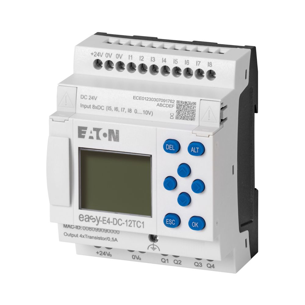 Appareil de base 24 V DC, afficheur, 8E TOR dont 4 ana, 4S transistor