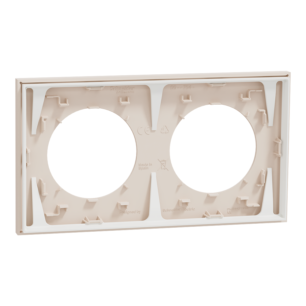 Odace - plaque de finition 2 postes - couleur Beige sable