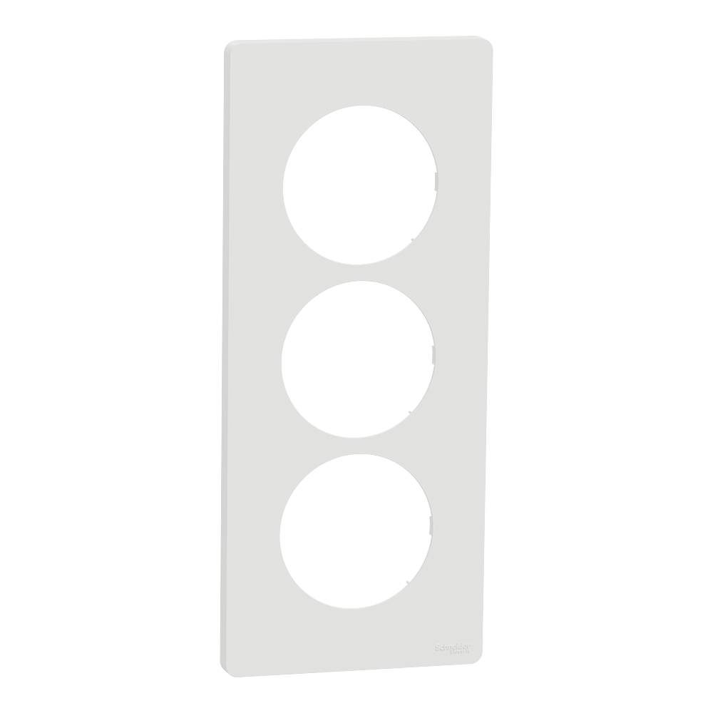 Odace Architecte - plaque 3 postes entraxe spécifique 57mm - Blanc craie