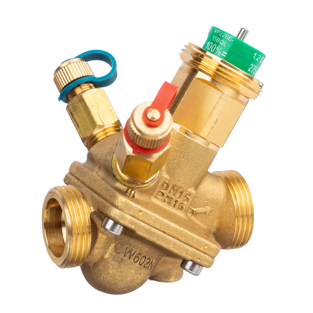 Vanne PIBCV DN15 low flow avec prises de pression