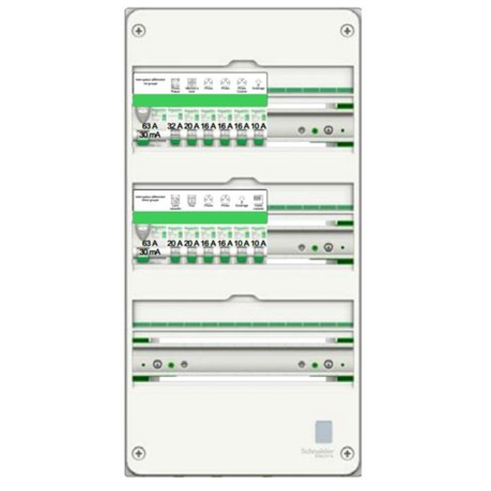 Resi9 - Tableau standard logement type T3-T4 - 3 rangées - XE - 16A