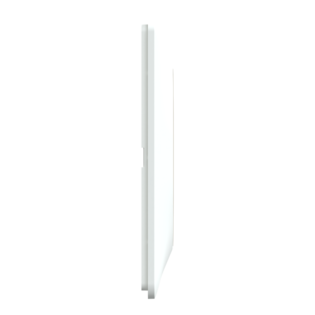 Ovalis - Plaque de finition - 3 postes Horizontal - 71mm - Blanc bague Laiton