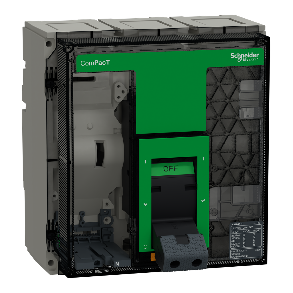 ComPacT NS1600N - bloc coupure ss déclencheur - 1600A - 3P - 50kA - fixe manuel