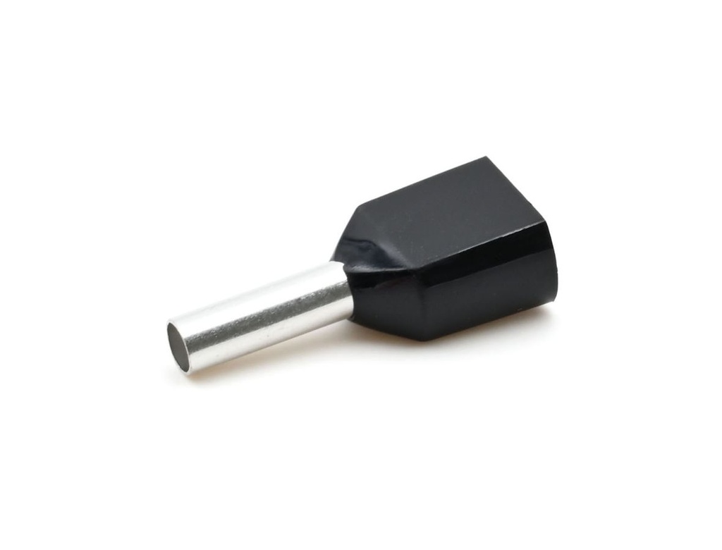Embout de câblage double 2 x 1,5 mm² longueur 8 mm noir