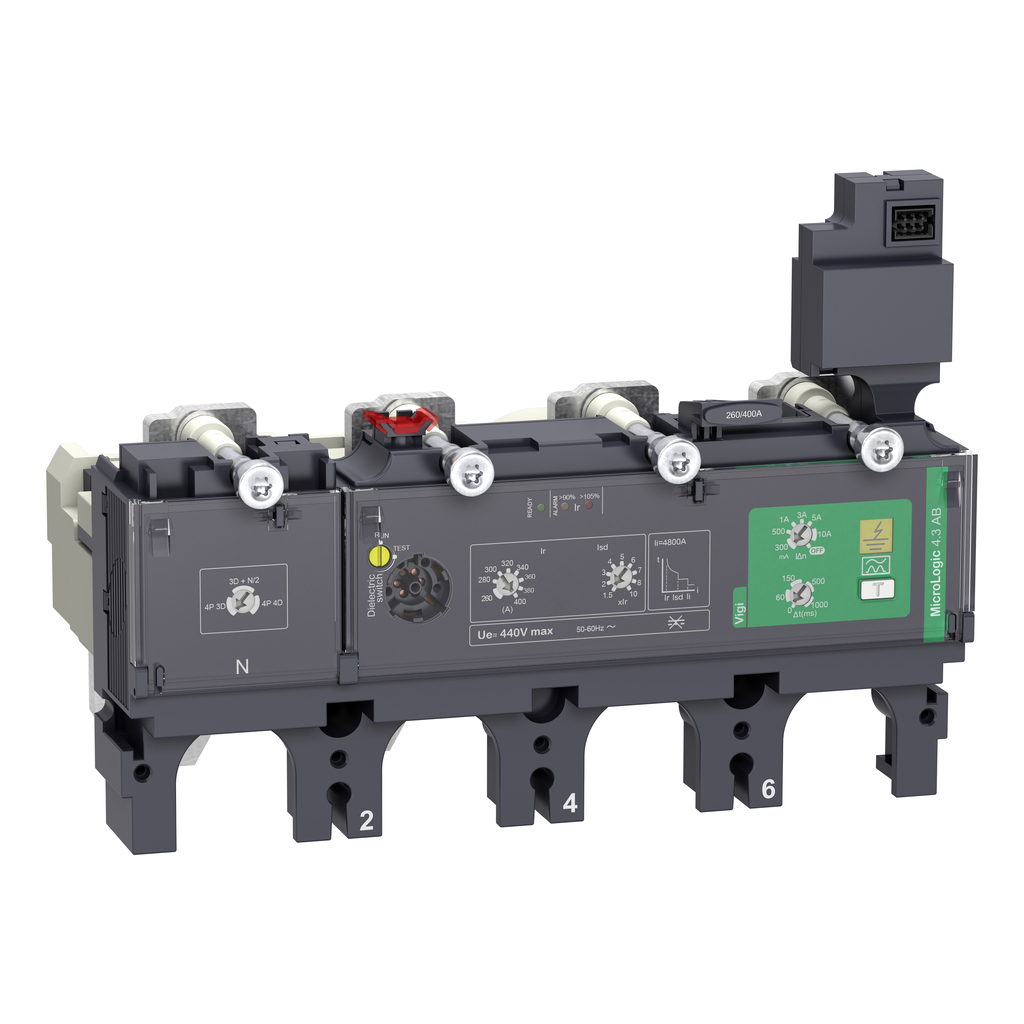 ComPacT NSX - Déclencheur MicroLogic 4.3 AB 400A - 4P4D pour NSX400-630