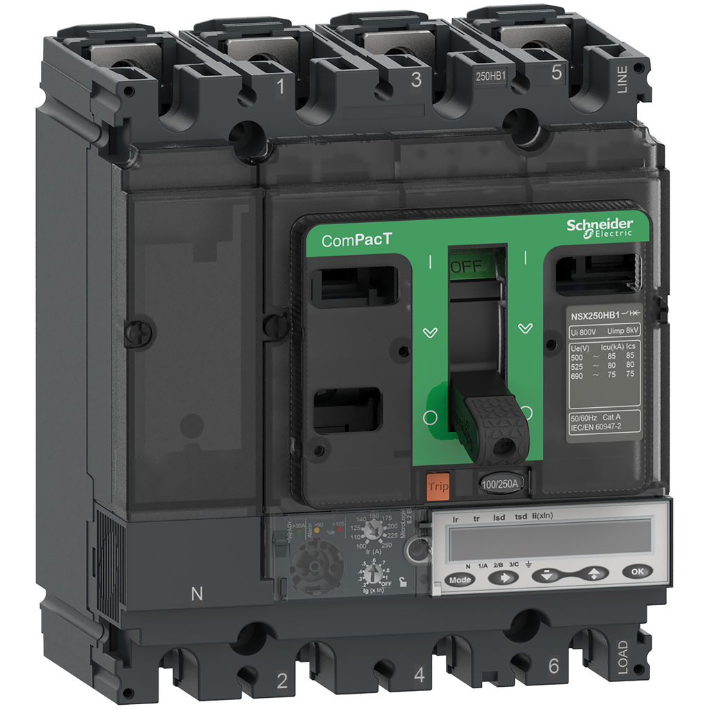 ComPacT NSX250R - Disjoncteur - MicroLogic 6.2E 250A - 4P4D - 200kA - fixe